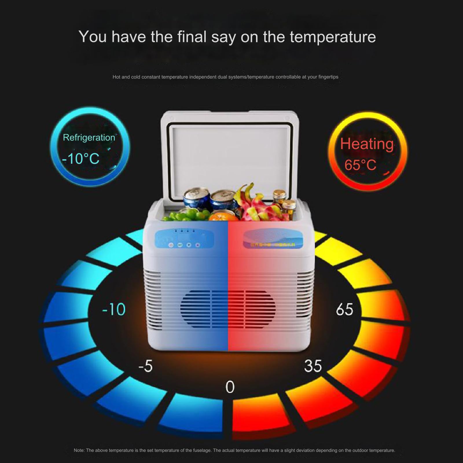 Mała lodówka samochodowa do użytku samochodowego i domowego, 12-litrowa lodówka dwufunkcyjna na ciepło i zimno, -10 ℃ ~ 65 ℃ Można dowolnie sterować,Dual-Core