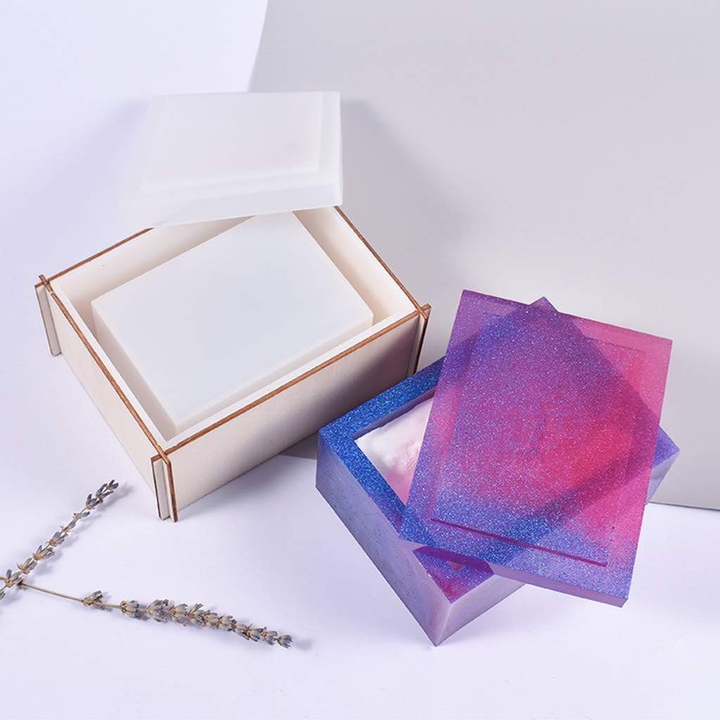 Tissue Box Crystal Epoxy Resin Mold Jewelry Storage Napkin Holder Silicone Mould, 13.2x10cm, As Pictures Shown image 5