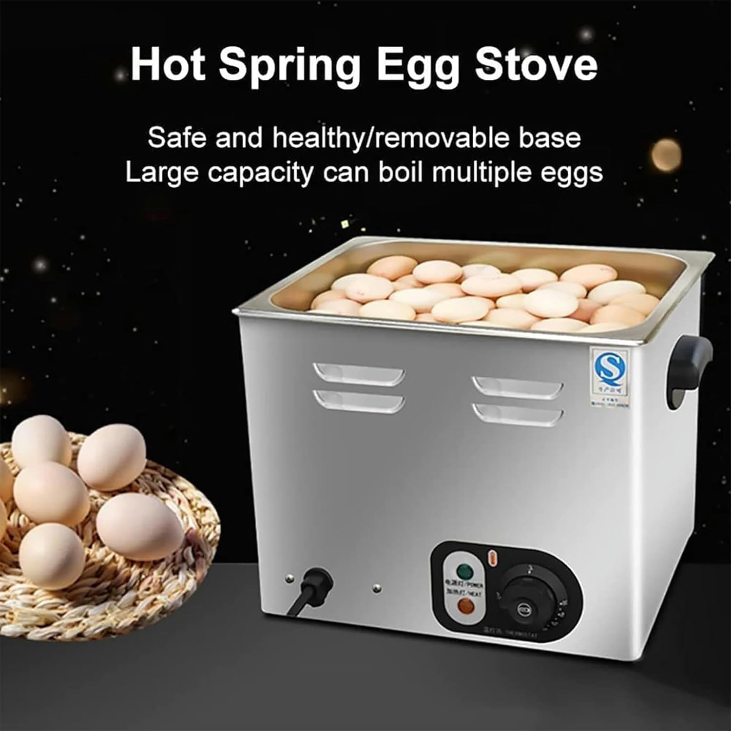 Wzglod Egg Boiler Cooker Electric Egg Boilers 2600w 60 Pcs Commercial Hot Spring Egg Cooker Large Capacity Egg Cooker Egg Steamer Temperature Control Range 30~110 ° C