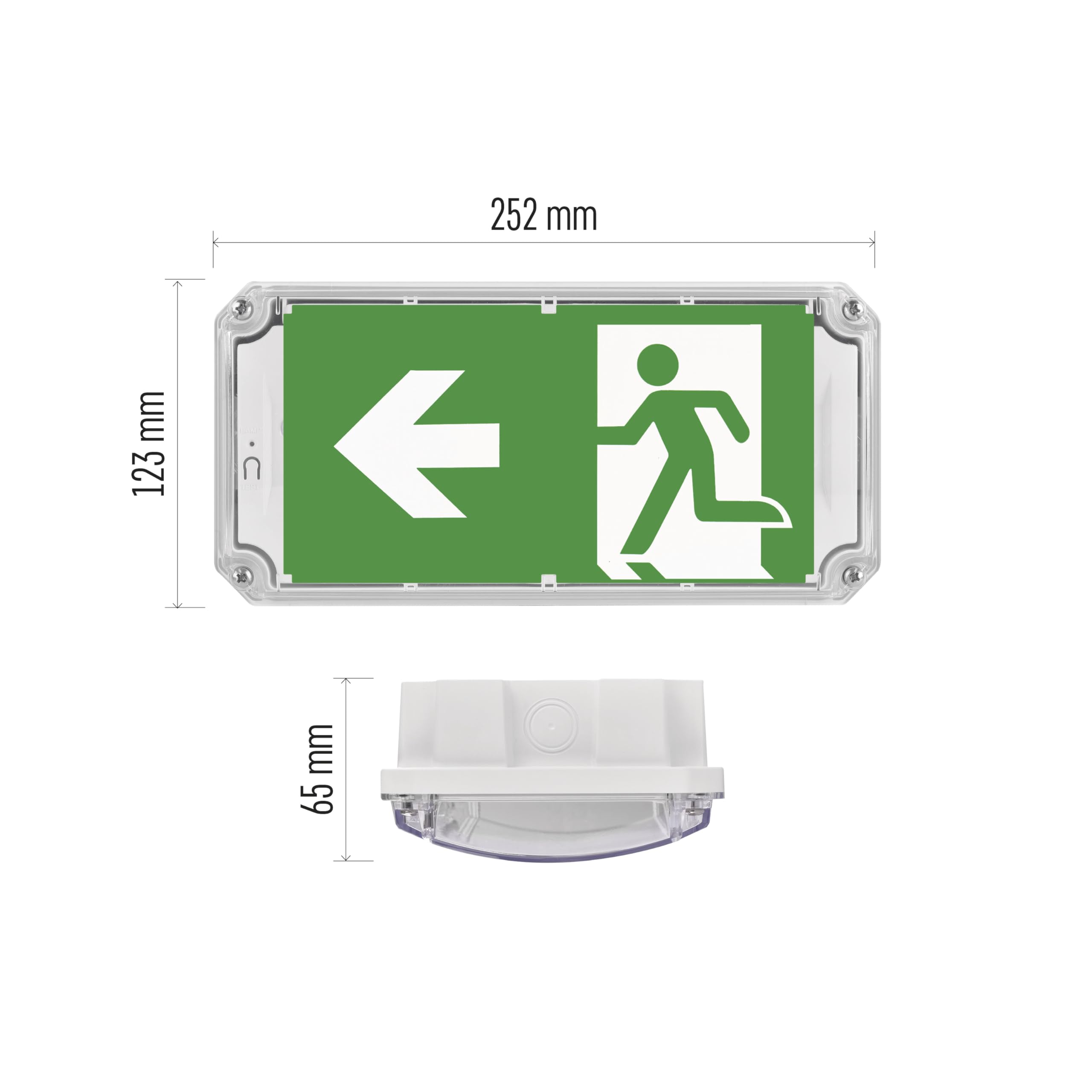 EMOS - Lampe de sécurité LED NESSI 4 W avec batterie - Éclairage anti-panique avec bouton de test manuel et automatique - Mode d'urgence 3 heures - Montage en saillie - Lumière blanche froide