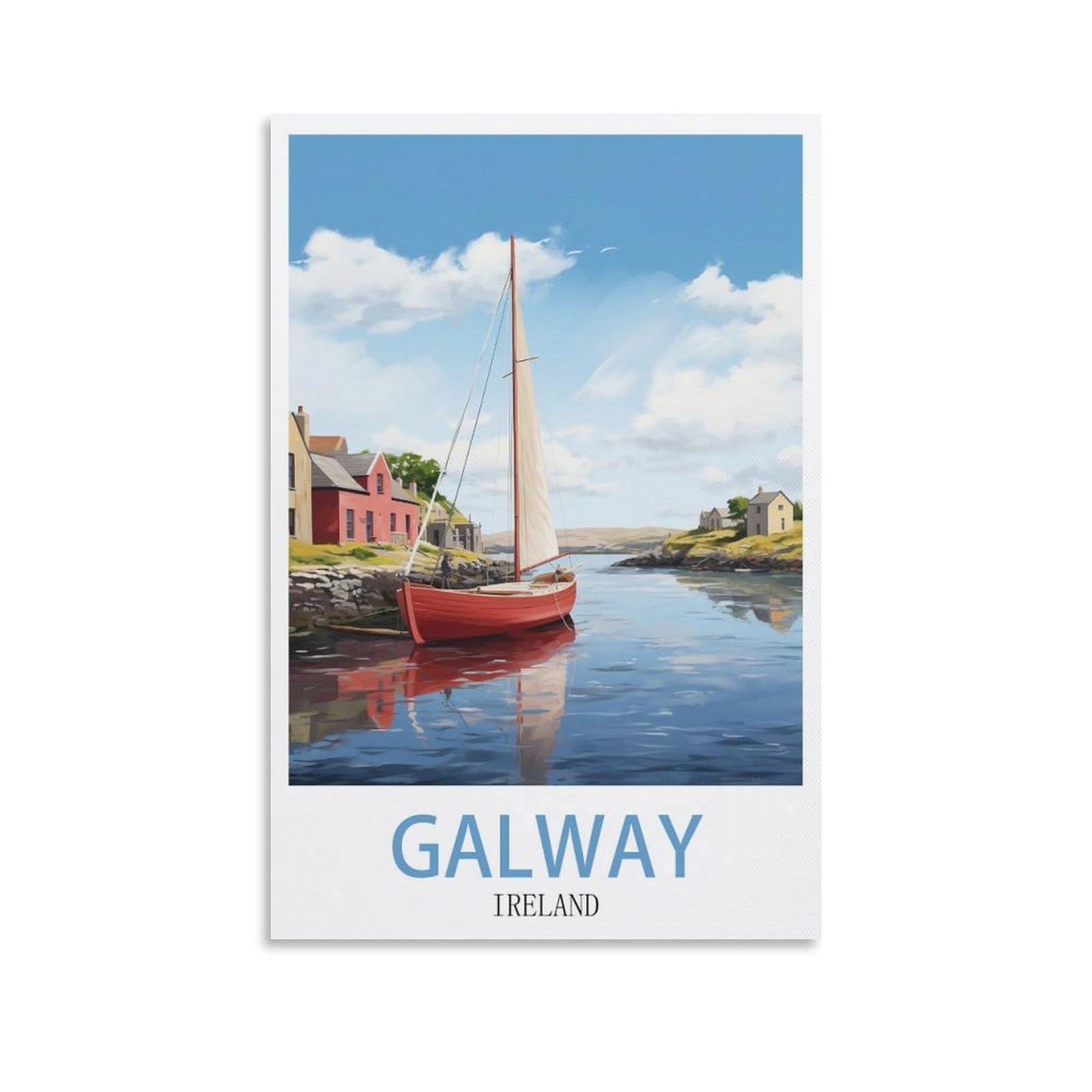 Ezmlfa S183 Diamond Art Kits Adults,Galway Ireland,5D Diy Diamond Art Kits For Beginners Round Full Drill Diamond Painting For Home Wall Decoration Gift 40X50cm