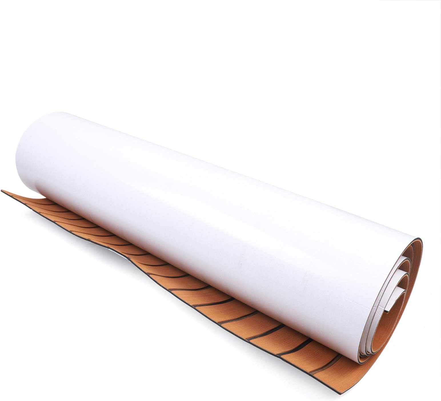 TBVECHI Teak Sheet 106''x35'' EVA Foam Teak Sheet Marine Flooring Yacht Boat Decking Self-Adhesive Pad