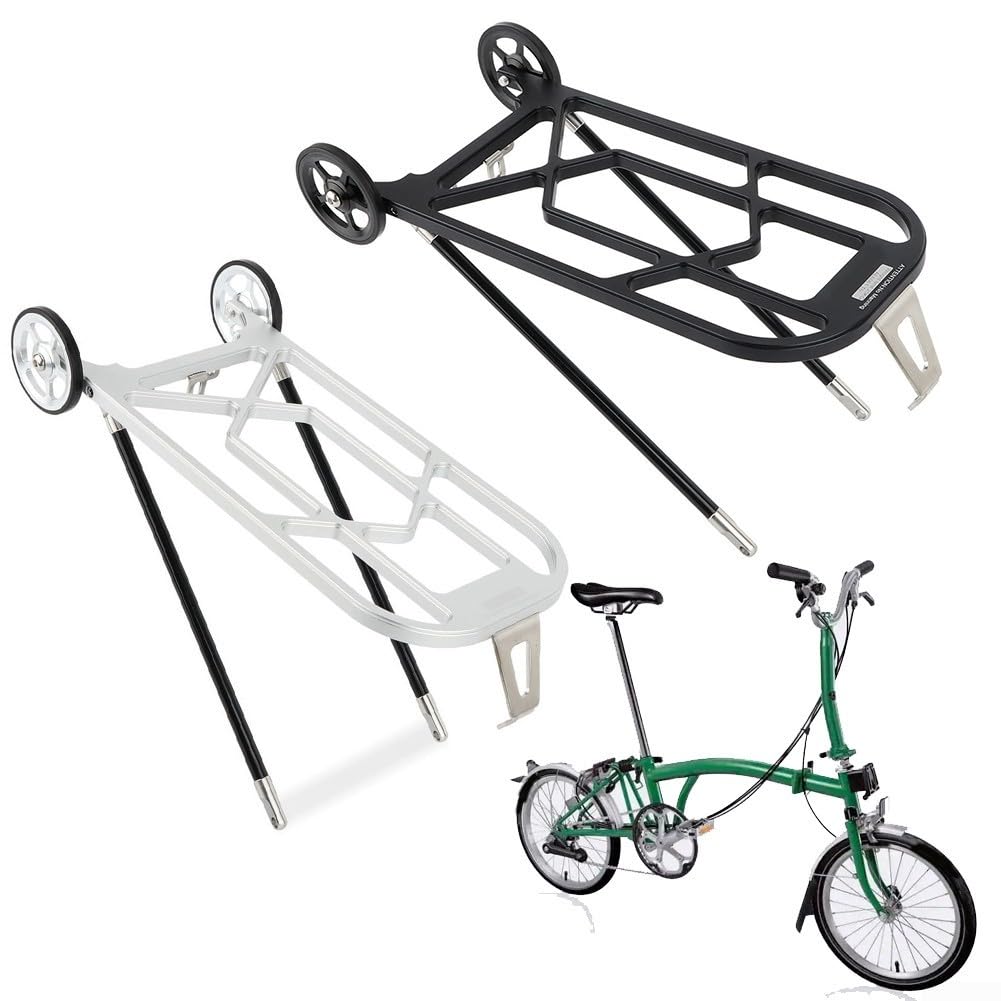 Porte-bagages arrière en alliage d'aluminium pour Brompton pour vélos pliants 360 x 14 cm (noir)