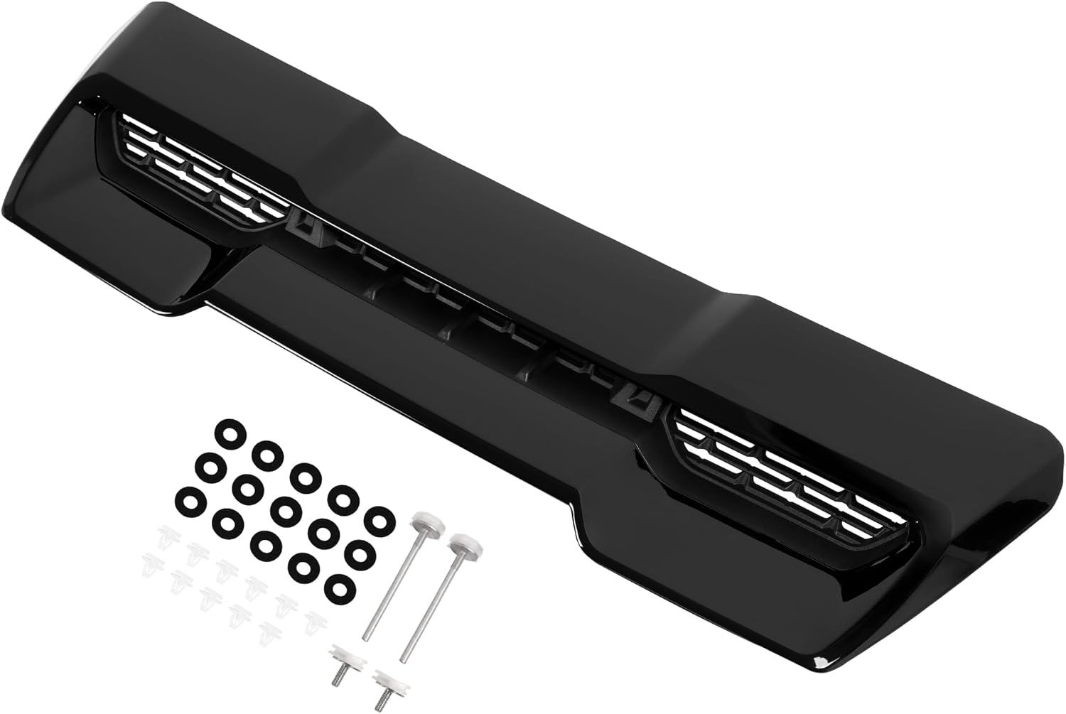 Front Upper Hood Scoop Vent Compatible with 2020-2023 GMC Sierra 2500 HD/3500 HD Air Vent Hoods Plastic (ABS+PP） Painted Gloss Black