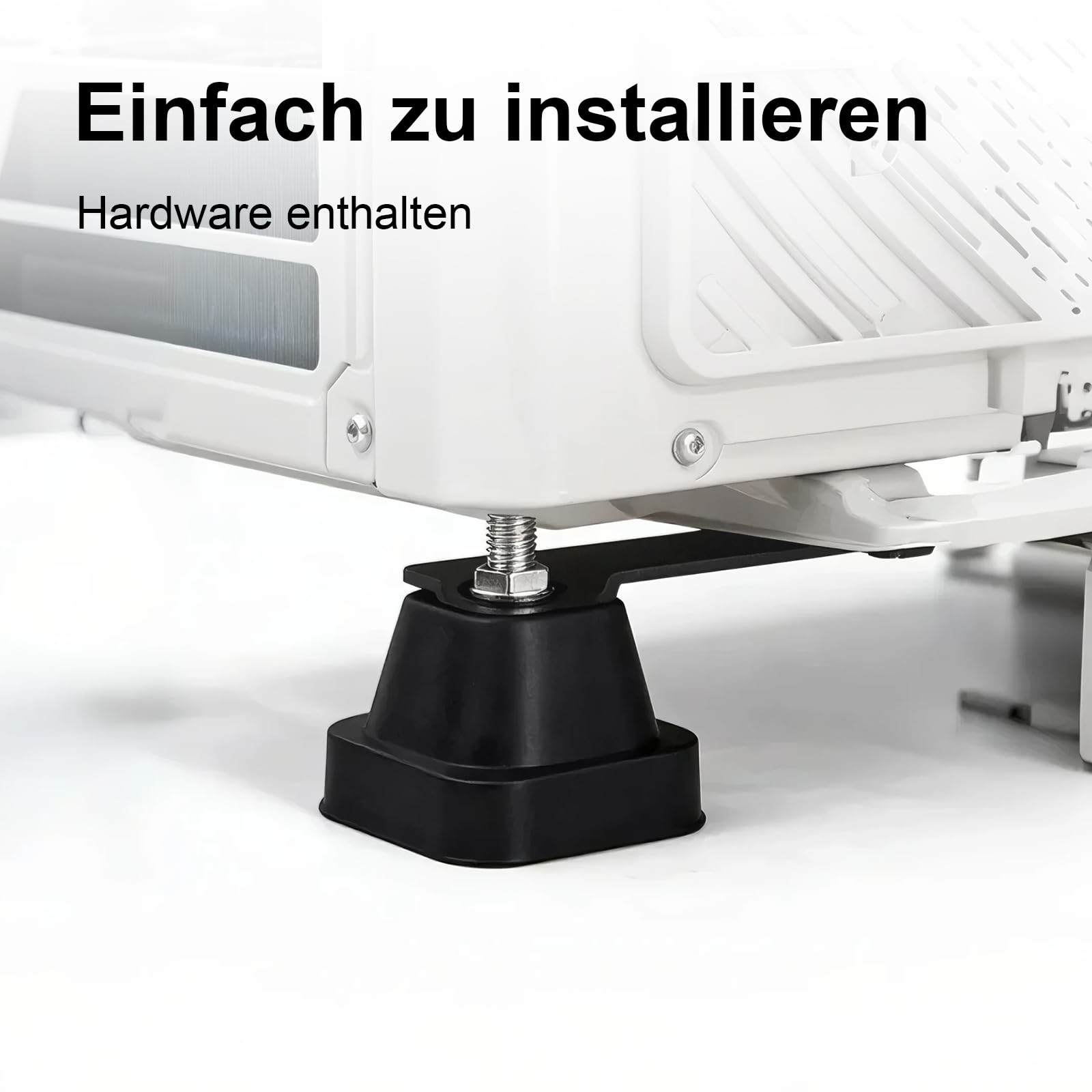 Supports d'amortissement en caoutchouc pour console de sol - Pieds anti-vibrations pour climatisation - 500 kg max (10 x 10 x 7 cm)