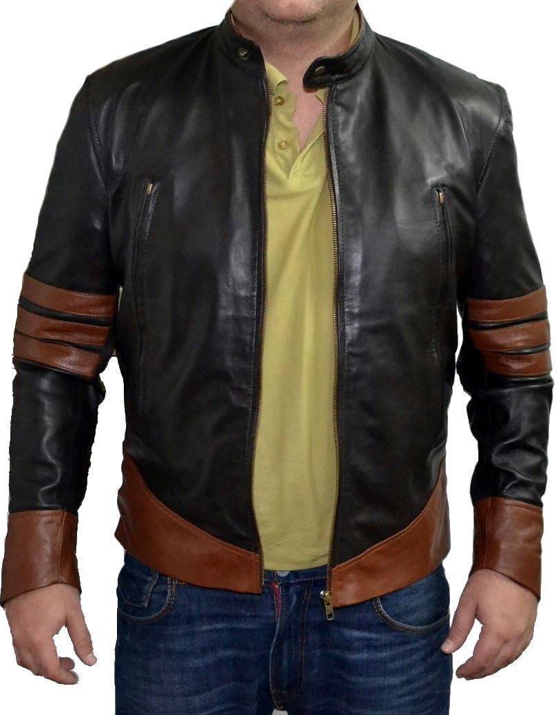 Men's Xmen XO Wolverine Fashion Moto Leather Jacket