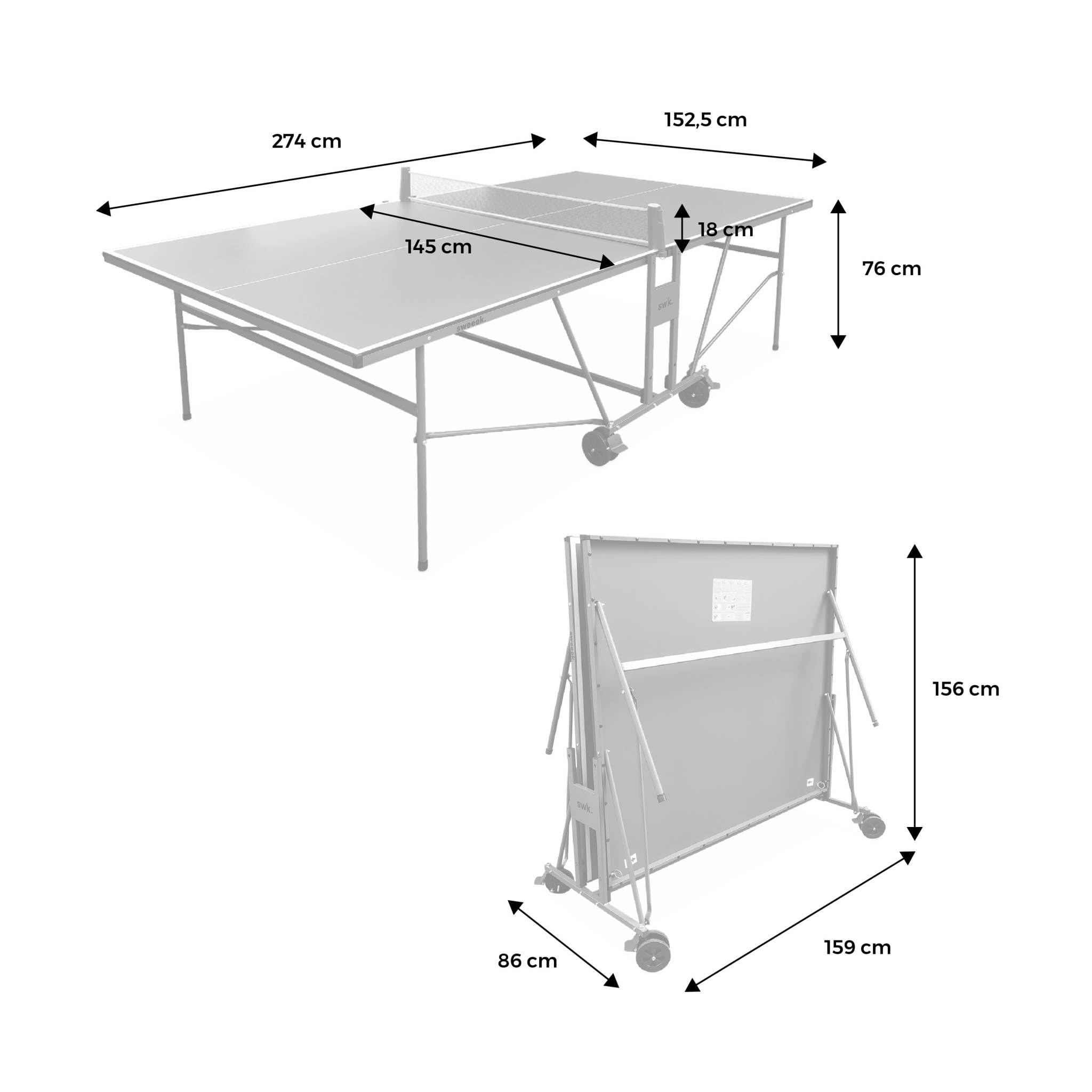 Table de ping Pong Indoor, avec 4 Raquettes et 6 balles, pour Utilisation intérieure, Sport Tennis de Table