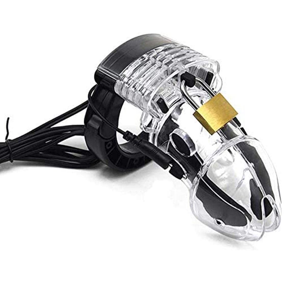 Cintura di Castità per Elettroshock con Gabbia per Pene per Uomo, Dispositivo di Castità E-Stim Sessuale Gabbia di Castità con Telecomando Senza Fili Blocco Bondage Fetish Sex Toy Nero