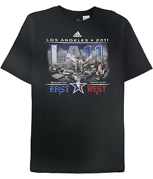 adidas Mens LA 11 All-Star Game Graphic T-Shirt, Black