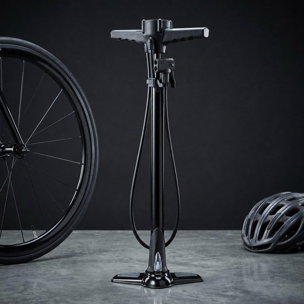 Pompa Jet In Acciaio Professionale Con Manometro Pompa Bici Da Terra Universale Per Valvole Presta Schrader Regina