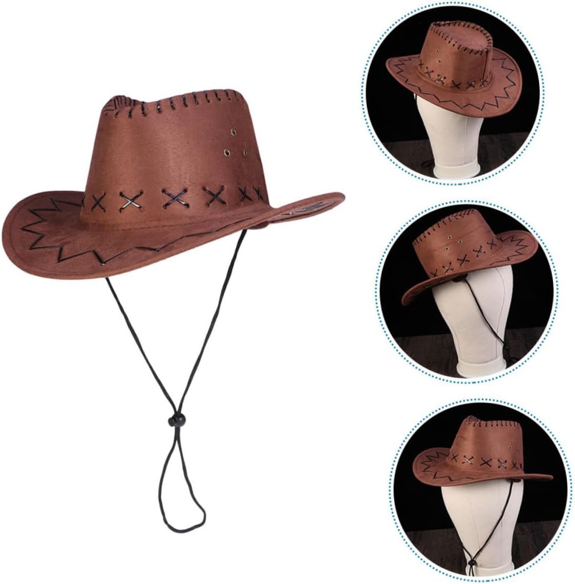 3Pcs Cowboy Hat for Adjustable Western Style Party Hat for Festivals Cosplay and Costume Events Fun Novelty Hats for Boys