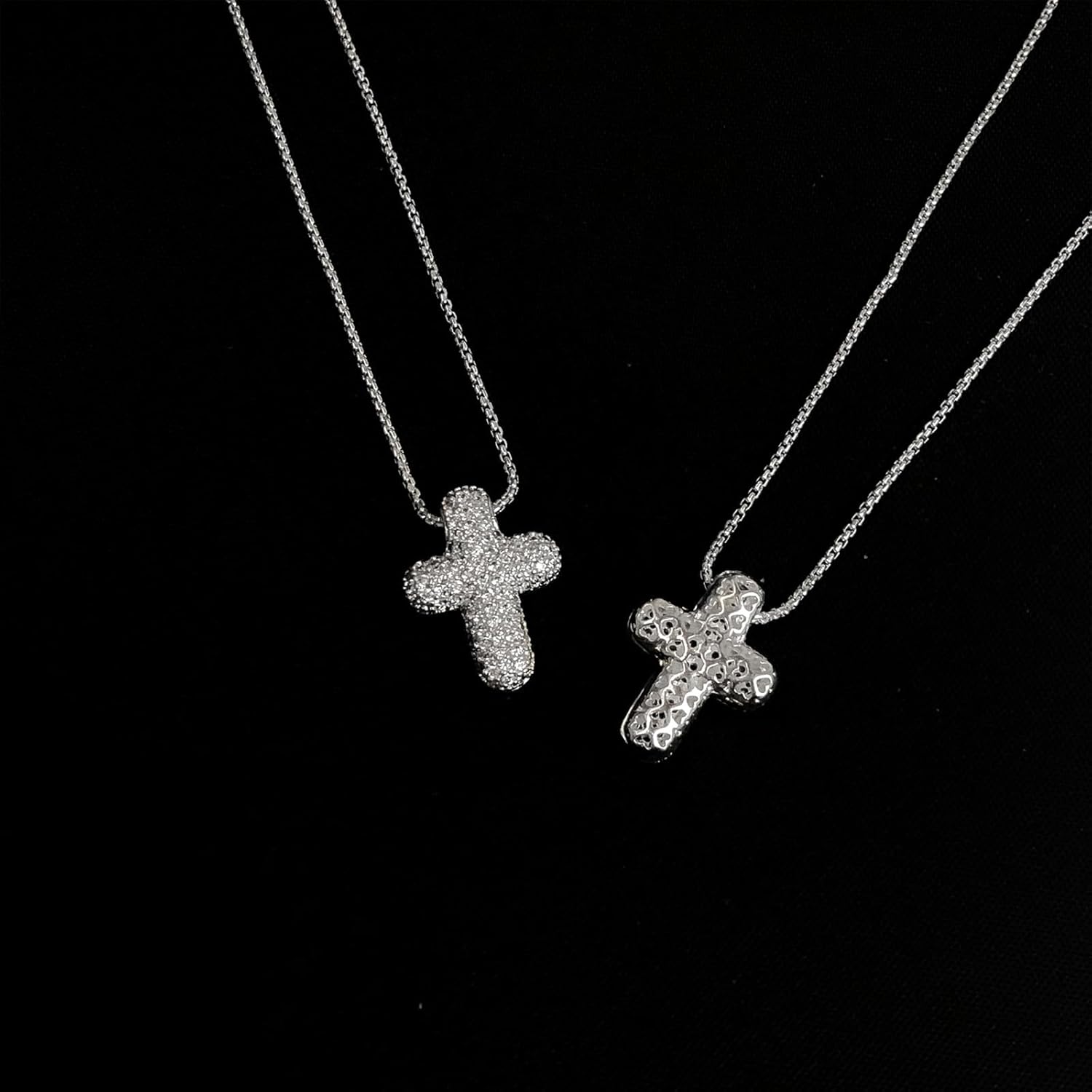 OGD Bubble Cross Necklace for Women 14k Gold Plated Cross Necklace Stackable Dainty Gold Necklace Mariner Chain Necklace CZ Cross Pendant Necklaces Set Simple Jewelry Gift - Image 5