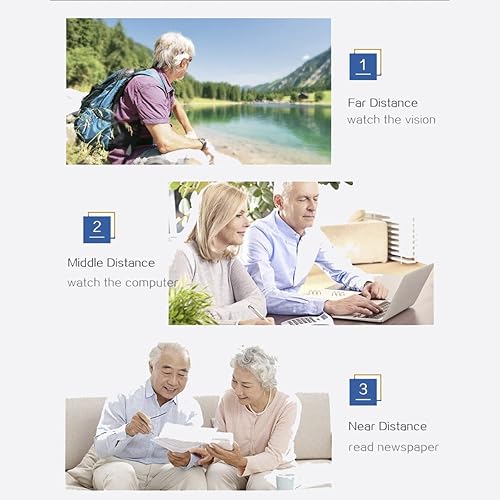 Miniatura 6 de Gafas de lectura multifocales progresivas, lentes de bloqueo de luz azul para hombres y mujeres, medio marco multifocal, lector multifoco
