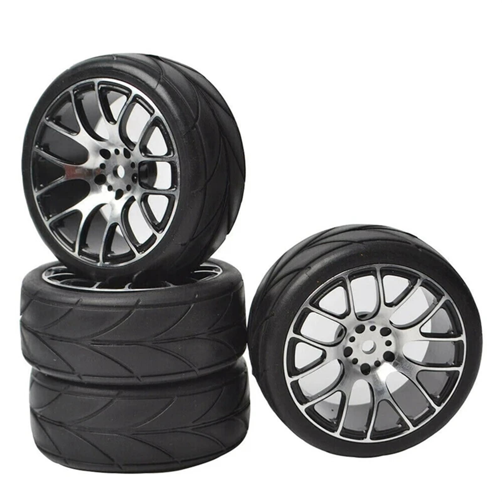 RC Pneus Jante Compatible avec Tamiya pour TT-01 pour TT-02 TA02 pour HSP pour HPI 1/10 Mise À Niveau Accessoires De Mise À Niveau Modifiés Pneus De Voiture RC