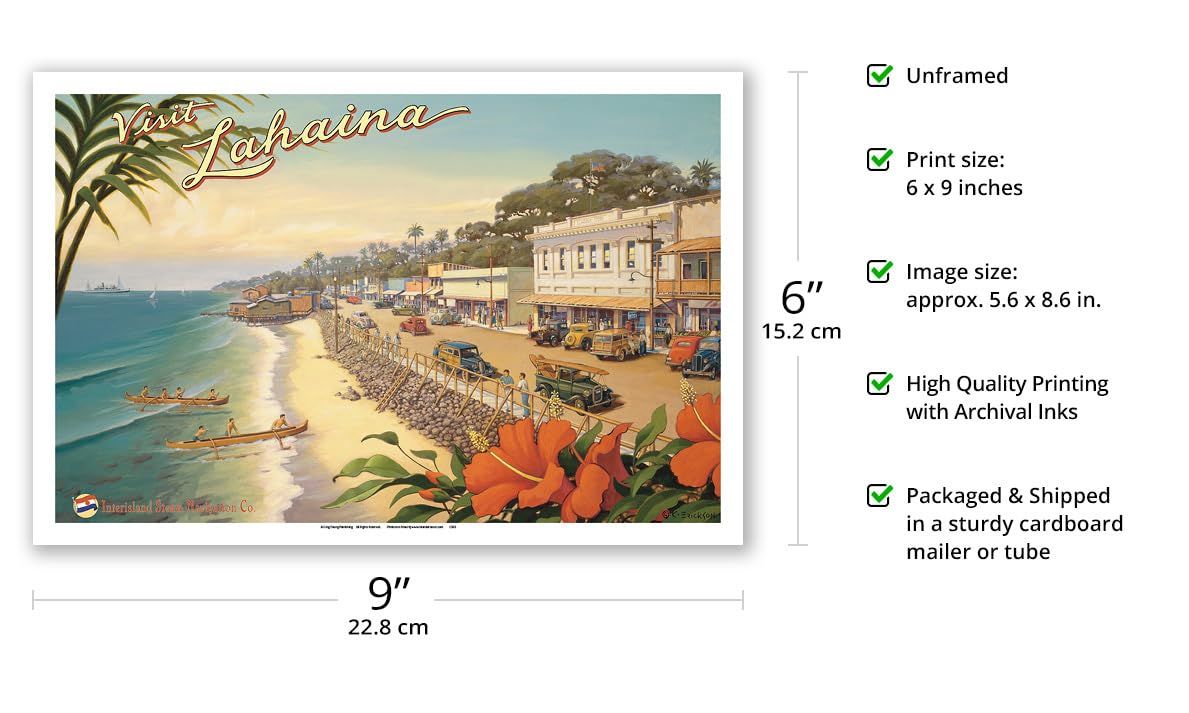 Amazon.com: Visit Lahaina - Maui Hawaii - Vintage Hawaiian Travel