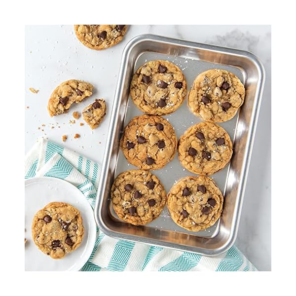 Nordic Ware Naturals Eighth Sheet - USA Made Uncoated Natural Aluminum Commercial Quality Sheet Pan, 1-Pack