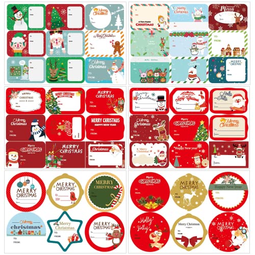 Kalolary 96 Piezas Etiquetas Adhesivas de Navidad, Adhesiva Pegatina Navidad Pegatinas de Sellado Pegatinas para Regalos para Bolsas Regalo,Sobres,Tarjetas Felicitación