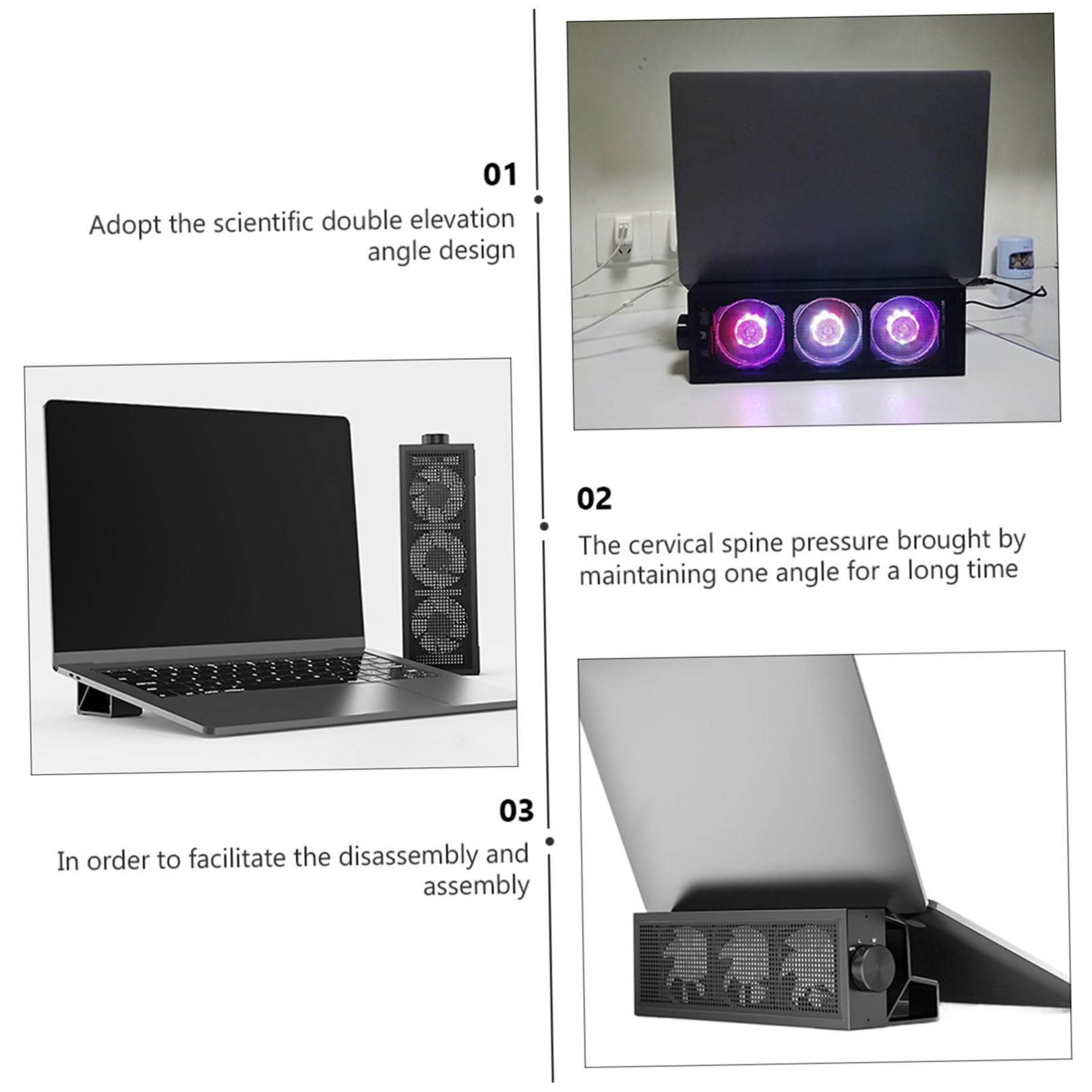 jojofuny Aluminiowa Podstawka Chłodząca Do Laptopa Z Podwyższoną Podstawką Pod Notebooka Podkładka Chłodząca Do Laptopa Do Gier