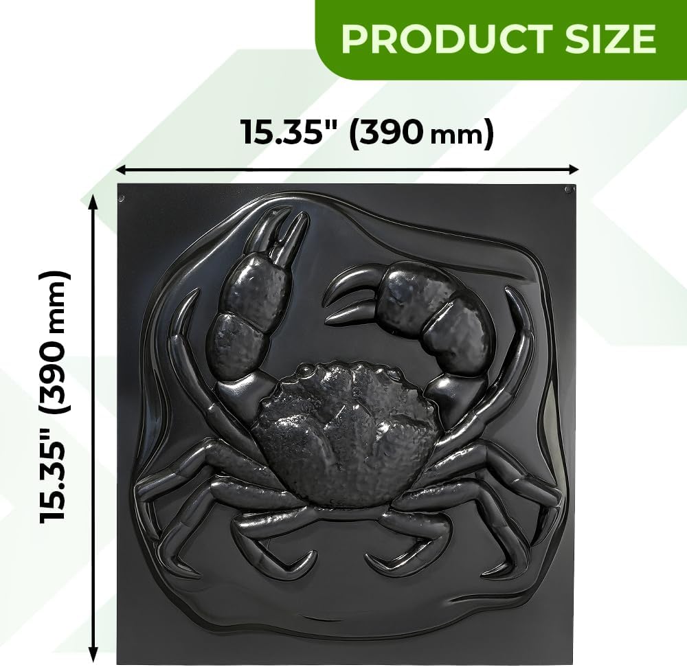3D Crab Shape Concrete Mold Cement Plastic ABS 2mm - Mold for Cement - Paving DIY Stepping Stone Decor Garden - Concrete Molds and Forms Reusable