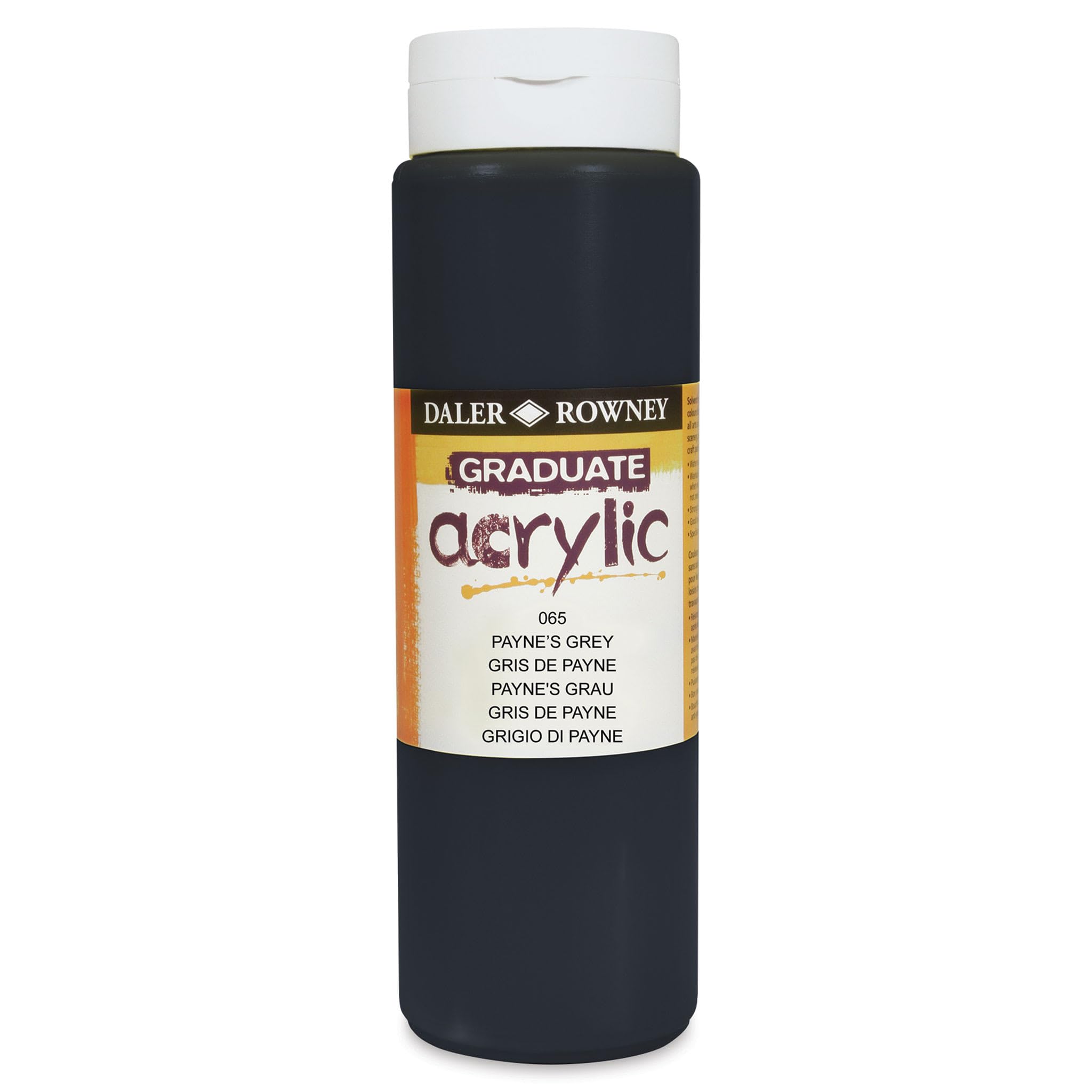 Daler-Rowney Graduate Acrylic Paint, Plastic Bottle, 16.91oz - 500 ml, Payne's Grey