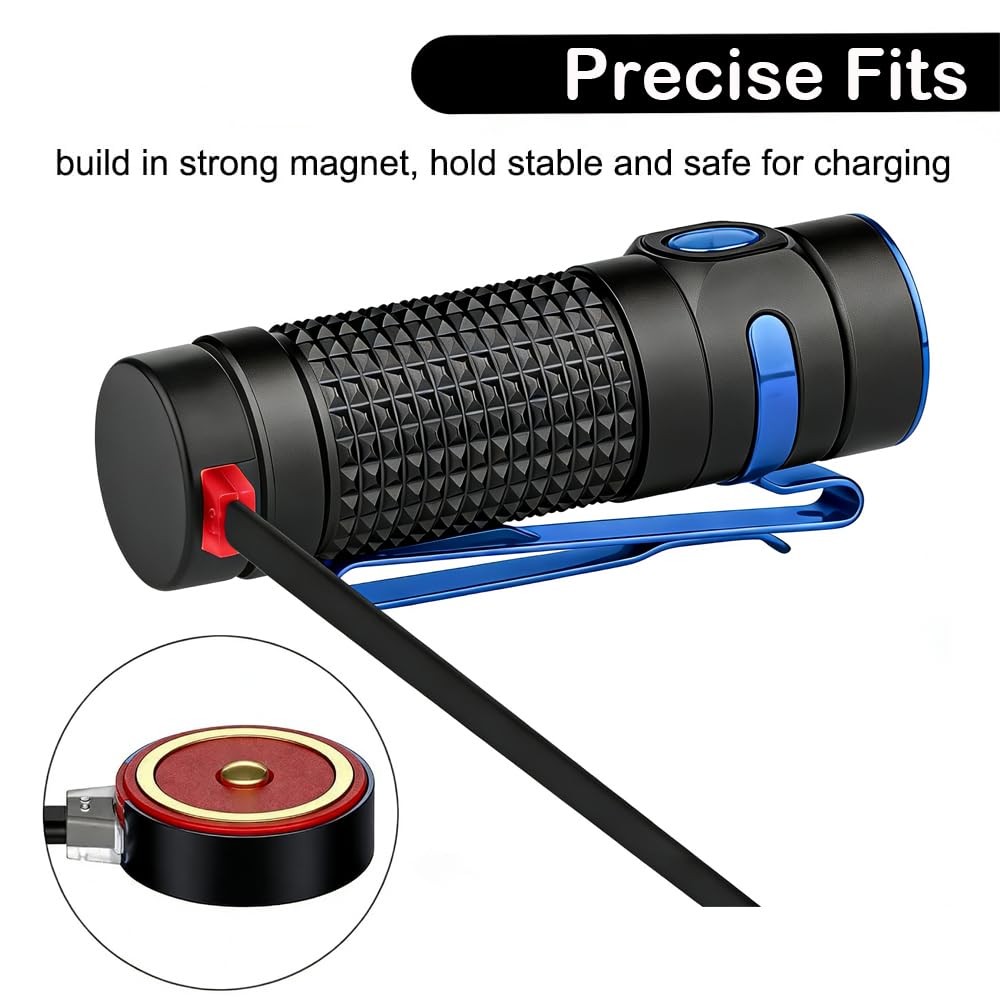 MCC 3 Ladegerät für Olight Odin/Odin Mini/PL-Pro/Baton3/Warrior Mini2/Perun 2/Seeker 3 Pro/Warrior 3s/Baldr Pro R | Ersatz-USB-Ladekabel für Taschenlampen