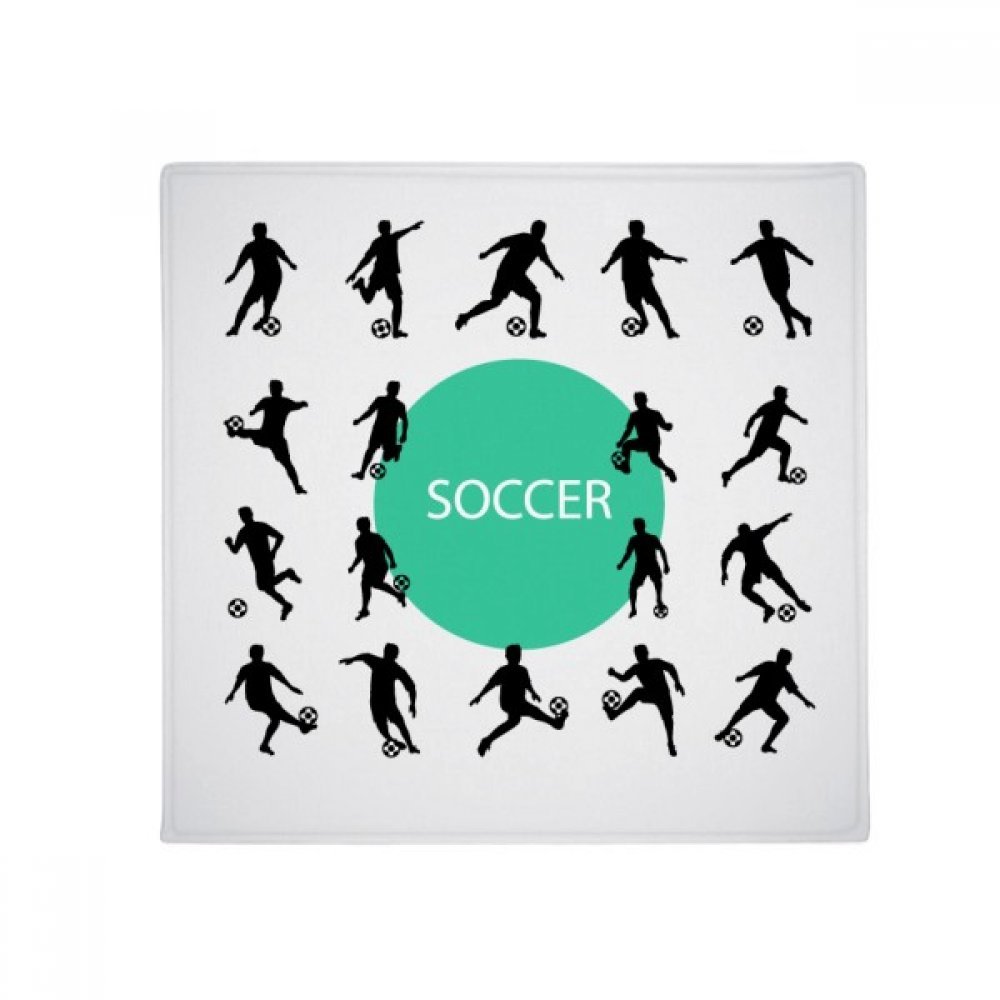 Tapis de sol football silhouette 60x60cm antidérapant pour animaux et cuisine