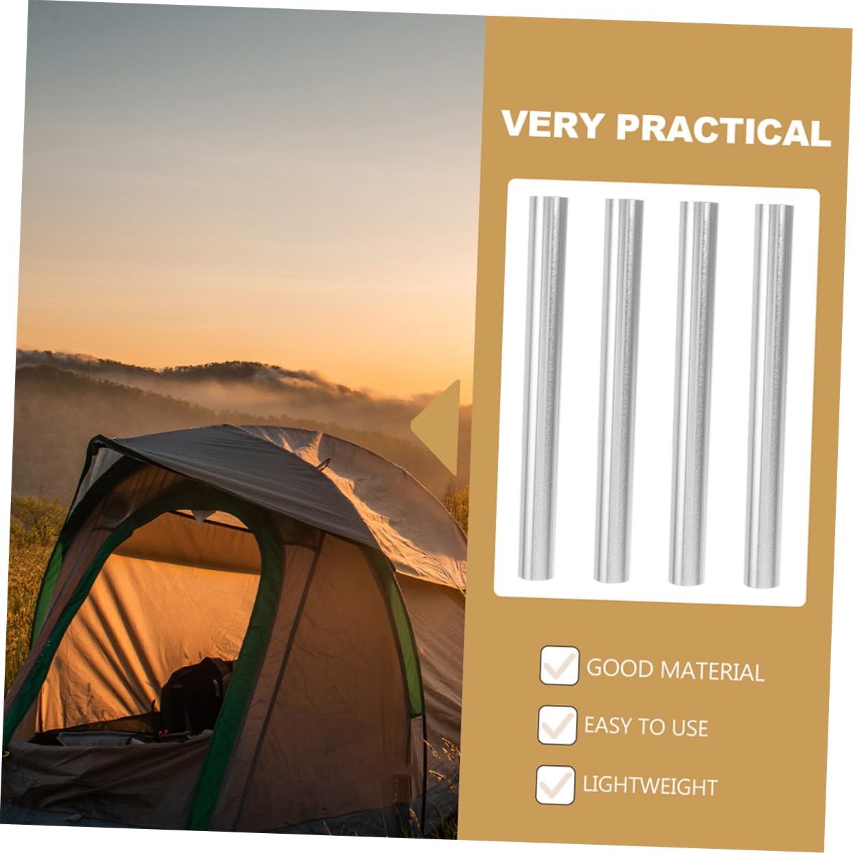 Sosoport 6pcs Tent Pole Connector Aluminum Alloy Tube Replacement for Tent Repair Lightweight and Portable and Versatile Outdoor