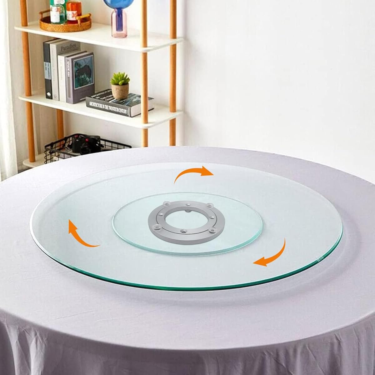 Plateau Tournant en Alliage d'Aluminium 120 mm, Plateau Tournant Rotatif pour Table Meuble Présentation Cuisine Exposition Durable et Robuste