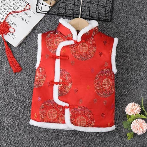 Kids Girls Tang Jacket Vest for Toddler Kids Vest Coat Chinese Calendar New Year Sleeveless Traditional Tang Suit2