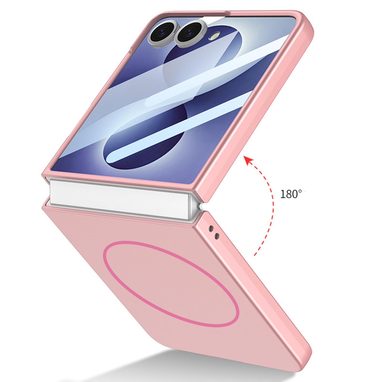 Magnetica Custodia per Samsung Galaxy Z Flip 8, Sottile Duro PC Glassata