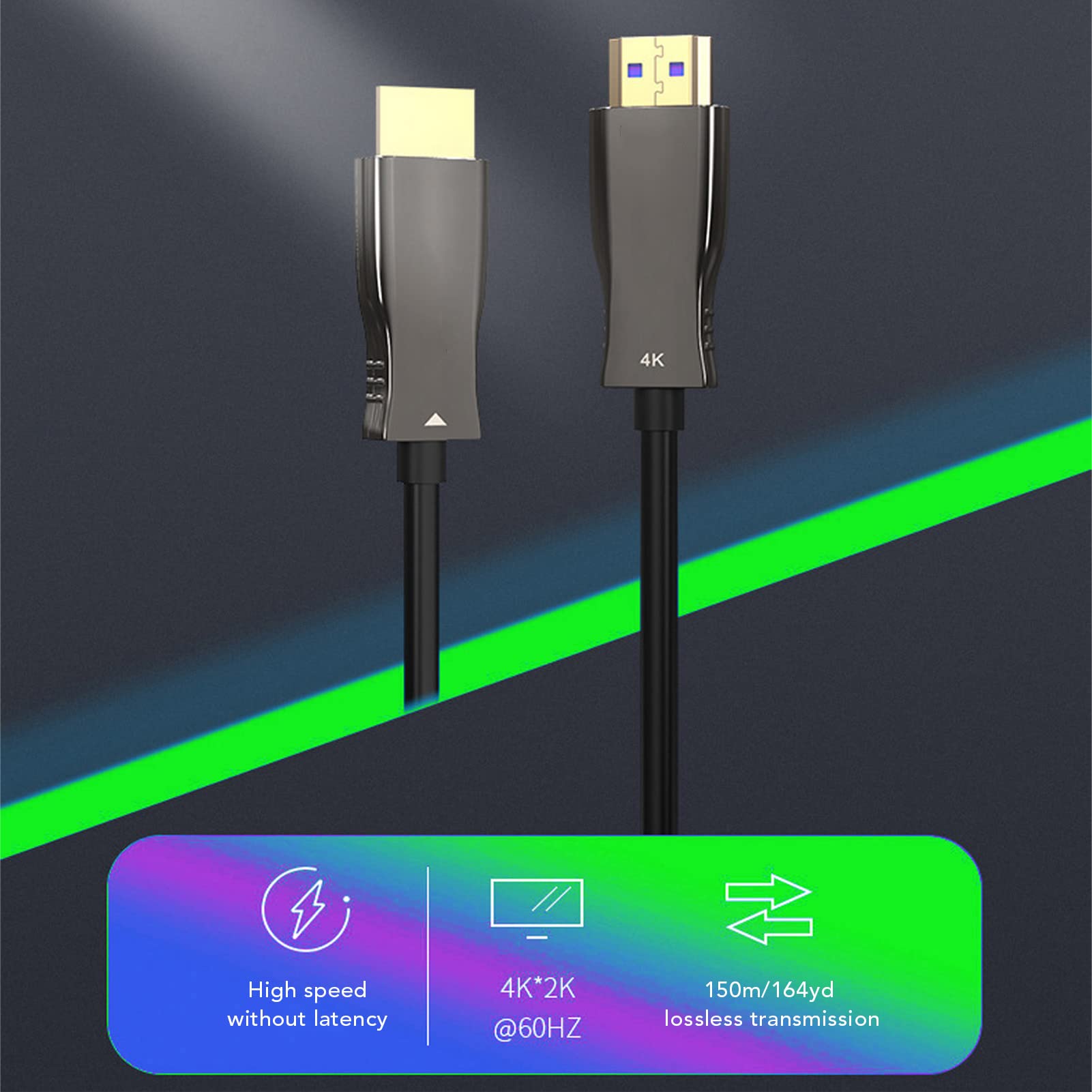 Cavo per interfaccia multimediale 4K HD, cavo di interfaccia ottica multimediale HD verso interfaccia multimediale HD, velocità elevata di 18 Gbps con conversione del segnale non (25 m/82 piedi)