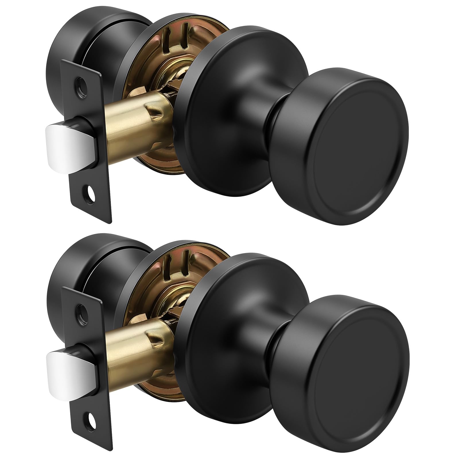 Black Privacy Door Knobs - Emergency Unlock -10