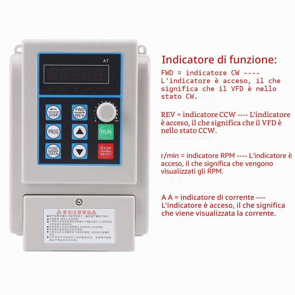 1.5kW 220VAC VFD Regolatore Di Velocità A Velocità Variabile Per Motore AC Monofase