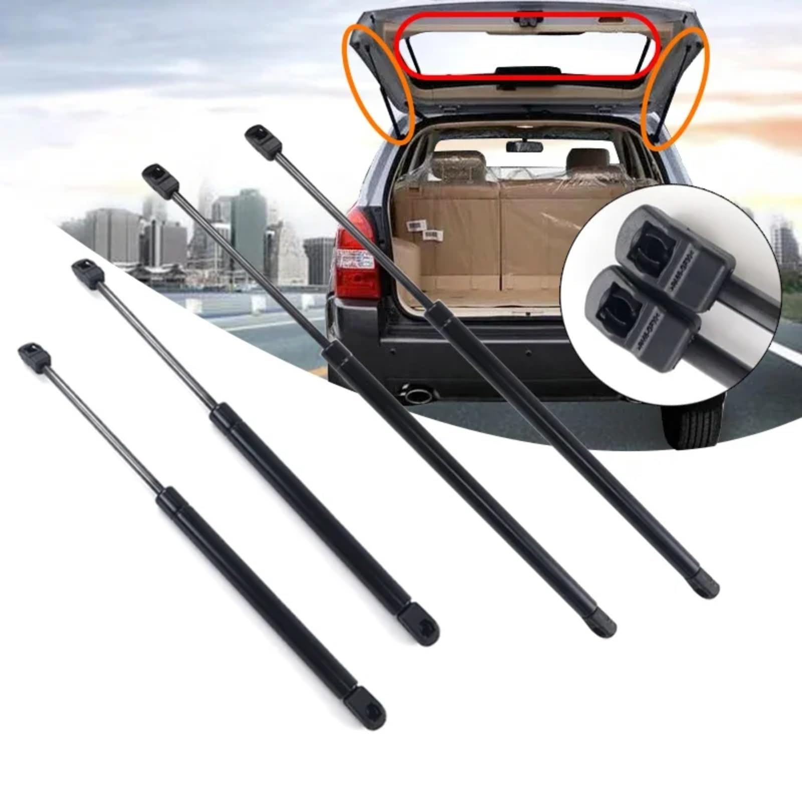 WXHHSM amortyzatory tylnej klapy do Hyundai do Tucson 2005 2006 2007 2008 2009-2012 2/4 szt. tylna szyba samochodu sprężyna gazowa amortyzator podporowy wspornik (tylna klapa bagażnika