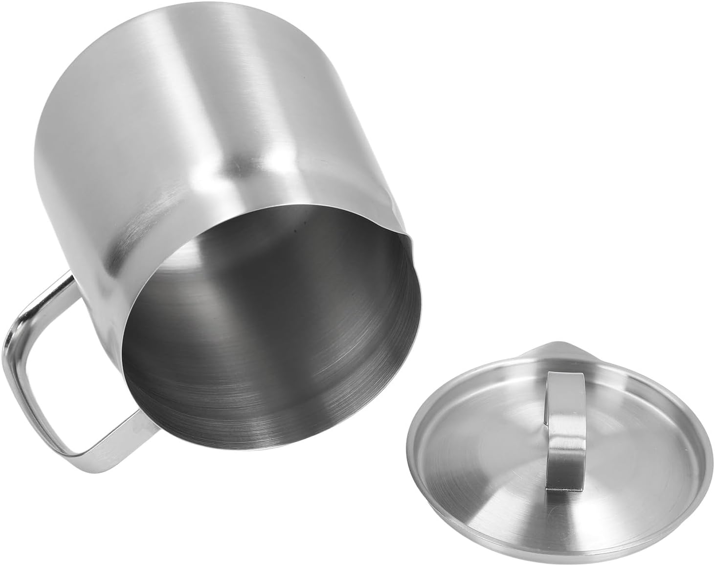 Zerodis Oil Strainer Pot Stainless Steel Large Capacity Versatile Usage Pot Large Dispensing Bottles Frying Pot Fat Separator Holder Filter Container for Pouring Versatile Usage Pot (2L)