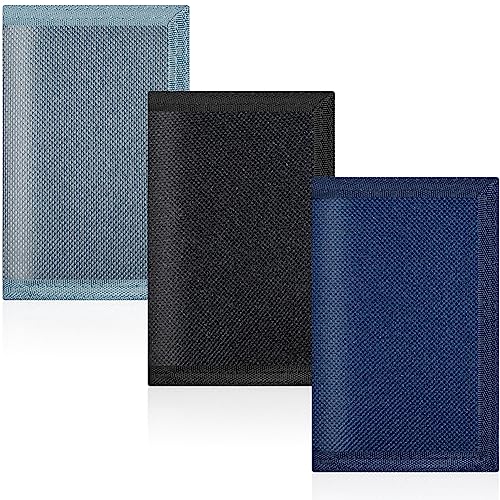 3 Pieces RFID Canvas Wallet for Men - Teen Wallets for Boys with Magic Sticker, Nylon Wallet for Teen Boy with Coin Pocket, Boy Wallet for Kids Christmas/Birthday