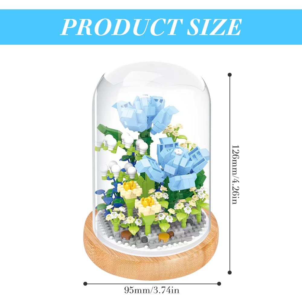 MOGZZi Kit Costruzione Rose Rosse per Adulti, 634 Pezzi Bouquet di Fiori Artificiali, 12 Stili Flowers, Regalo per Compleanno Bambini Natale, San Valentino per Lei o Lui & Festa della Mamma