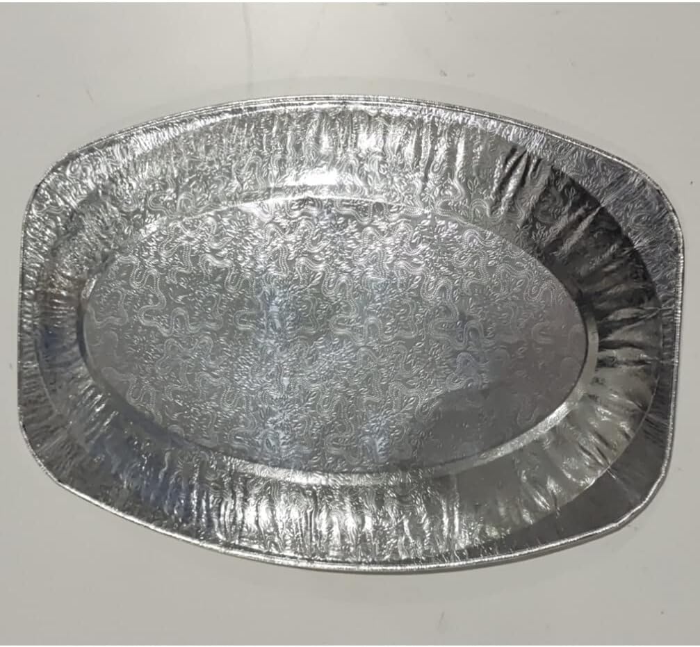 CALLARON Aluminium Foil Tray 20pcs Disposable Food Tray Disposable Plate Aluminium Foil Plate Food Container Oval Paper Aluminum Pans