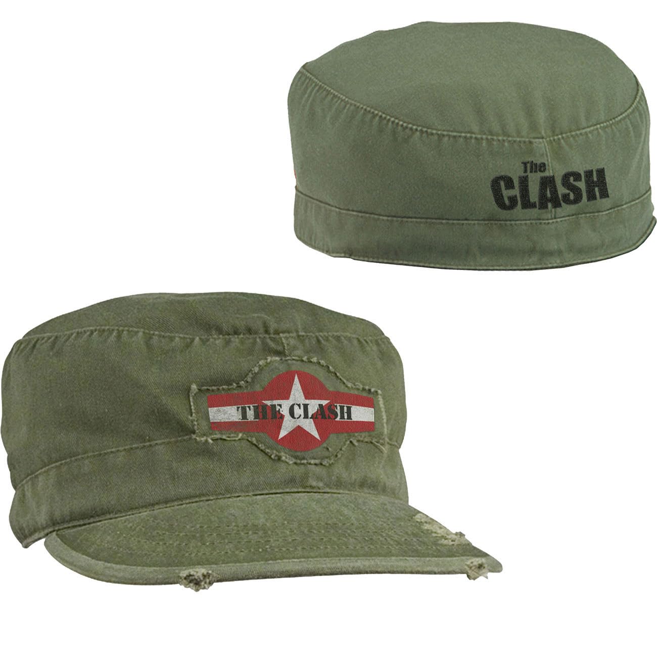 Merch2rockThe Clash Star Logo Military Cap Military Green Large | Officially Licensed Merchandise