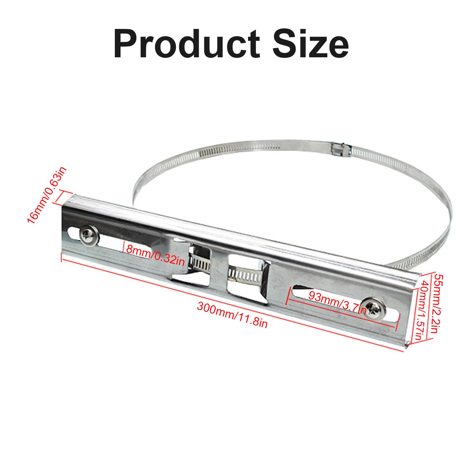 Support de mât universel, support de tige, double collier de serrage en croix, collier de serrage réglable de 300 mm, longueur de 300 mm
