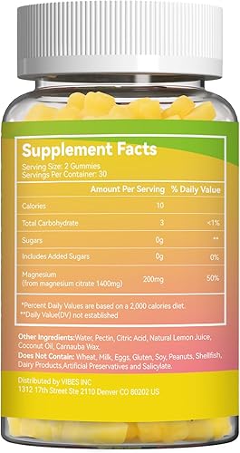 Miniatura 2 de Gomitas de citrato de magnesio, gomitas de magnesio de alta absorción para adultos, 1400 mg de goma extra fuerte, veganas, sin OMG, 60 unidades