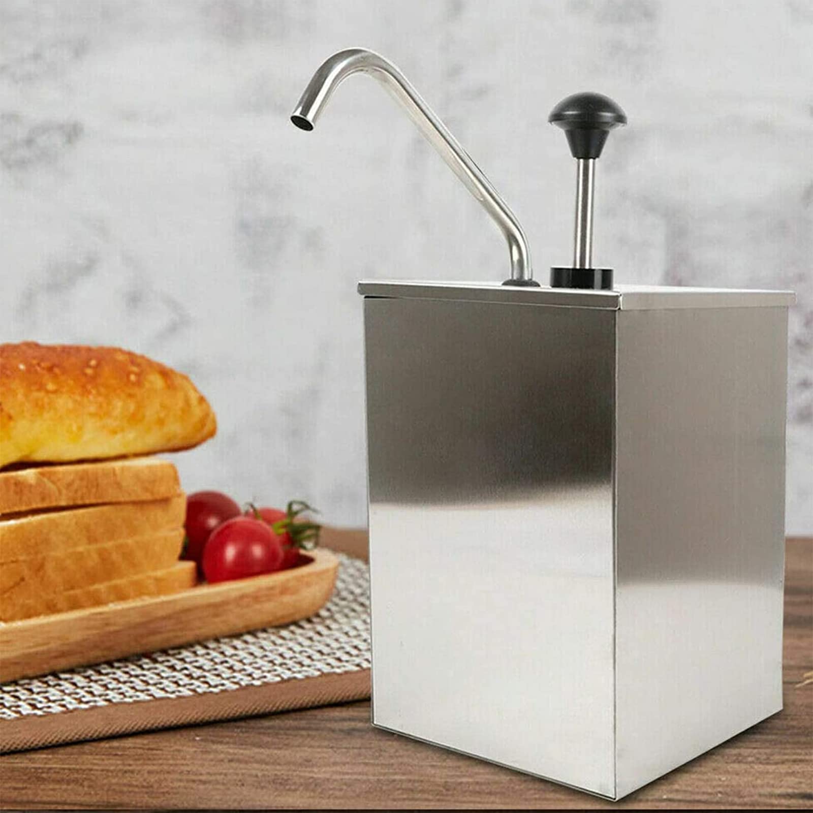 JOSBY 3-wiaderkowy dozownik pompki do sosu, dozownik pompy przypraw ze stali nierdzewnej 3,6 l, 3,6 l, 2/3,6 l, stacja pomp przypraw do syropu do sałatek ketchup