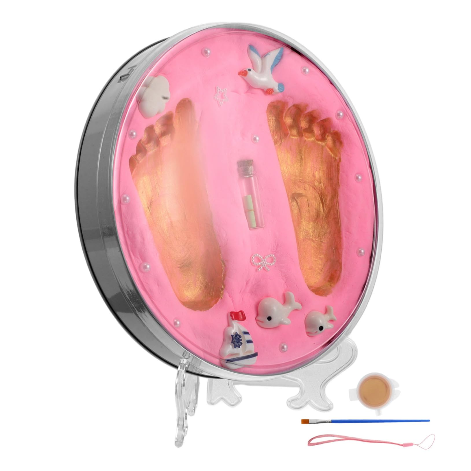 BESTonZON Kit Impronta Mani Piedi Ragazza Decorazione Cameretta Bimbi Ricordo Artistico Per Famiglie Cornice Impronta Mano Kit Impronta Piede Ragazza