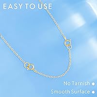 Vista 6 de Extensores de collar para mujer, extensor de pulsera de oro, extensión de joyería de cadena dorada para tobillera para mujer, juego de 2 piezas