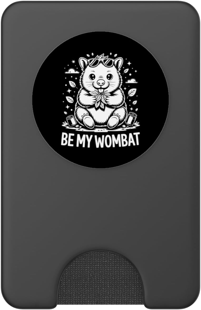 Cute Wombat with Sunglasses Funny Animal Graphic PopSockets PopWallet for MagSafe