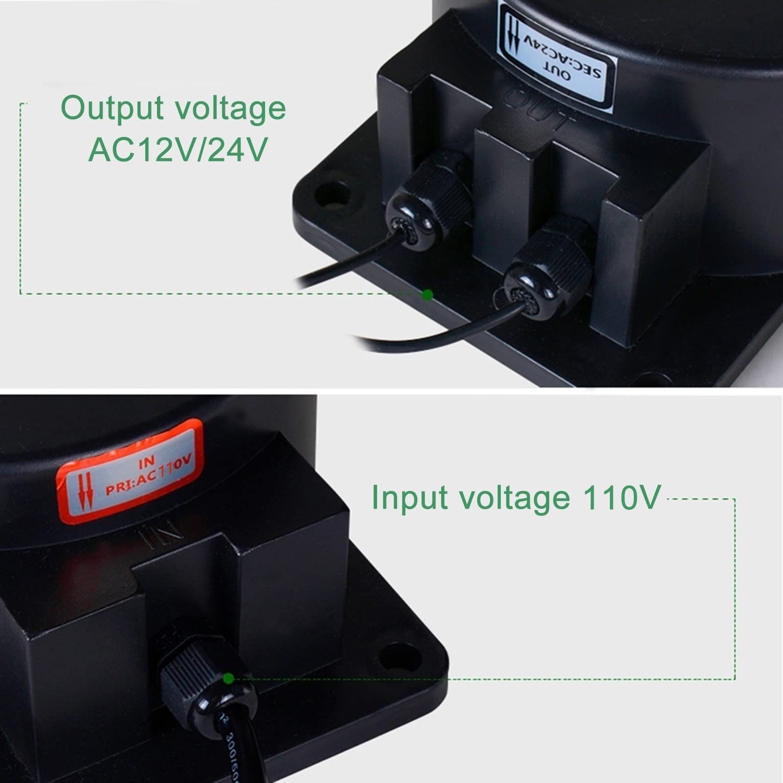 Transformador Convertidor de Voltaje 220V A AC 12V/24V, IP68 Convertidor de Fuente de Alimentación A Prueba de Agua para Luz de Piscina, Bomba de Agua, Luz Exterior, Focos(100W,AC24V)