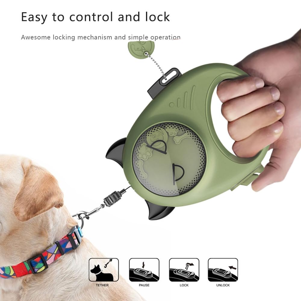 Retractable Dog Leash, Green, 13 ft - Image 3