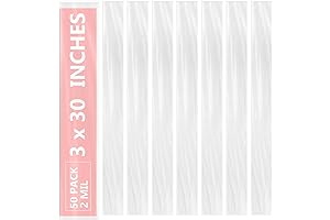 50 PCS Poly Bags 3x30" Poster Bags for 18-24 Inches Poster, Art Prints, Maps, Blueprint