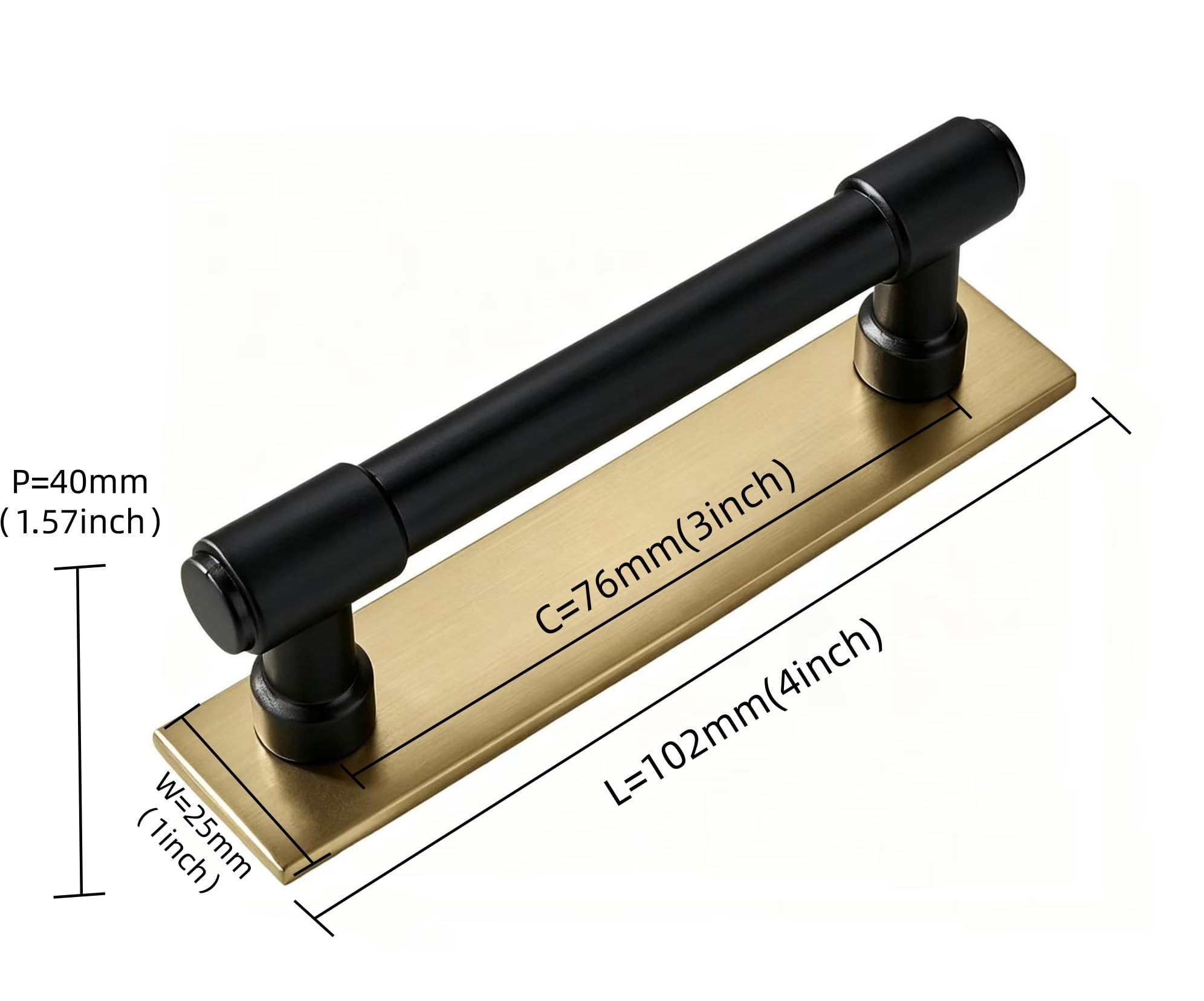 KHTUMEWARE-259 Black and Champagne Bronze Cabinet Pulls CTC 3 in (76 mm) 5-Pack in Black and Champagne Bronze — KHTUMEWARE
