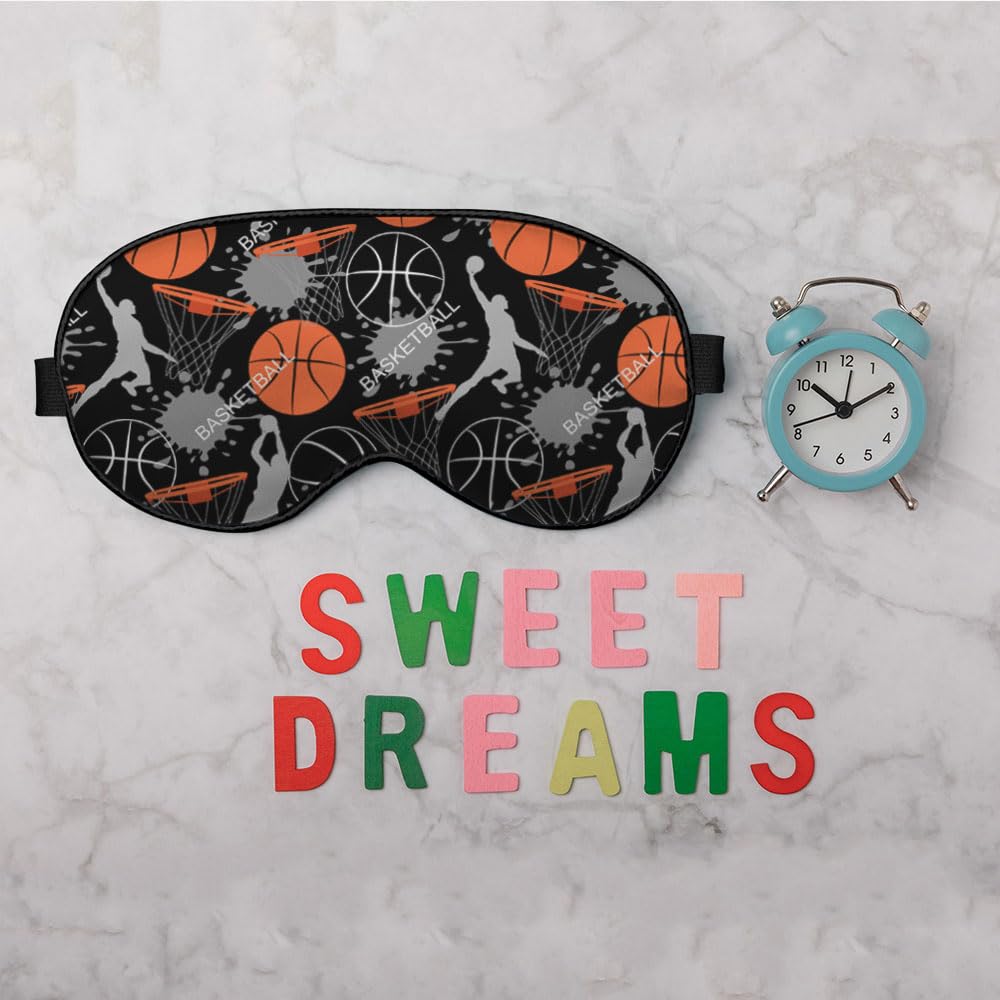 Máscara de seda para el juego de baloncesto, máscara para dormir, deportiva, juvenil, enérgica, con correa ajustable, ligera, para mujeres, trabajo, viajes, noche de sueño